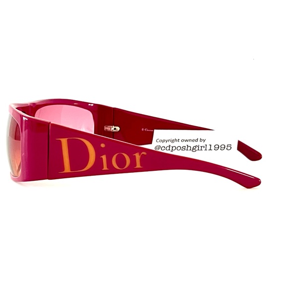 Vintage John Galliano for Christian Dior Your Dior 1 Pink Orange Logo Sunglasses - Picture 9 of 16
